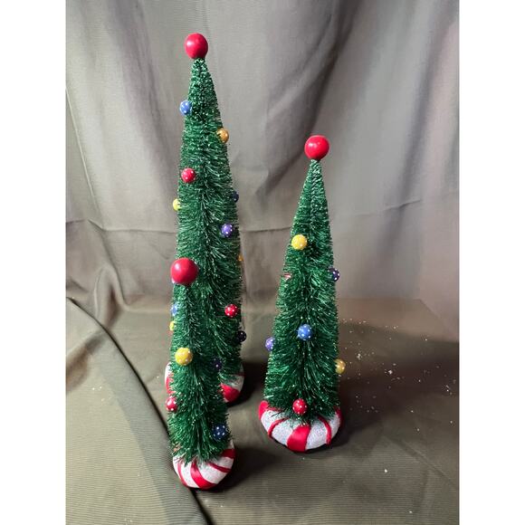 Dept 56 Peppermint Trees Set of 3 Original Snow Village #56721 EUC in Box - Picture 1 of 4